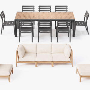 Alternative view of Teak Sofa + Extendable Dining Entertaining Set