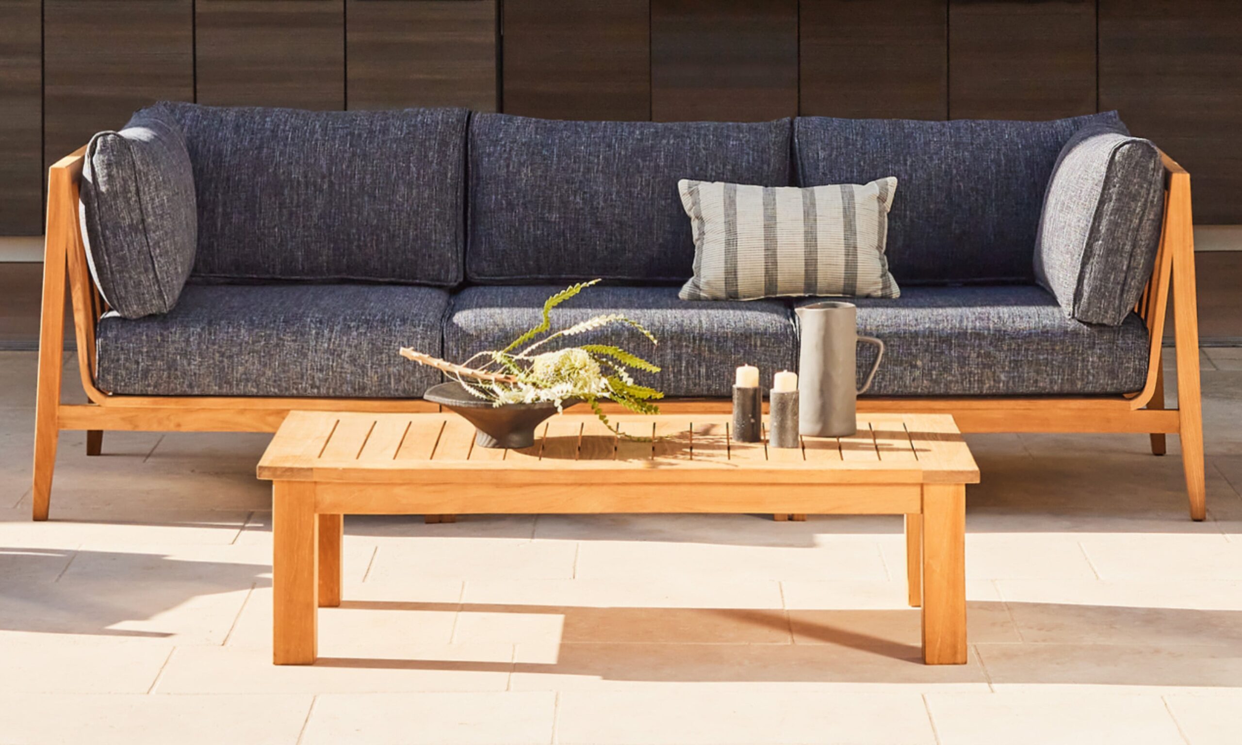 Teak Outdoor Coffee Table - Square Leg - Medium - Image 6