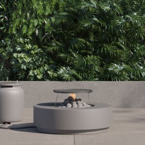Alternative view of Concrete Fire Pit Table Cooking Set + Propane Tank Cover - Round