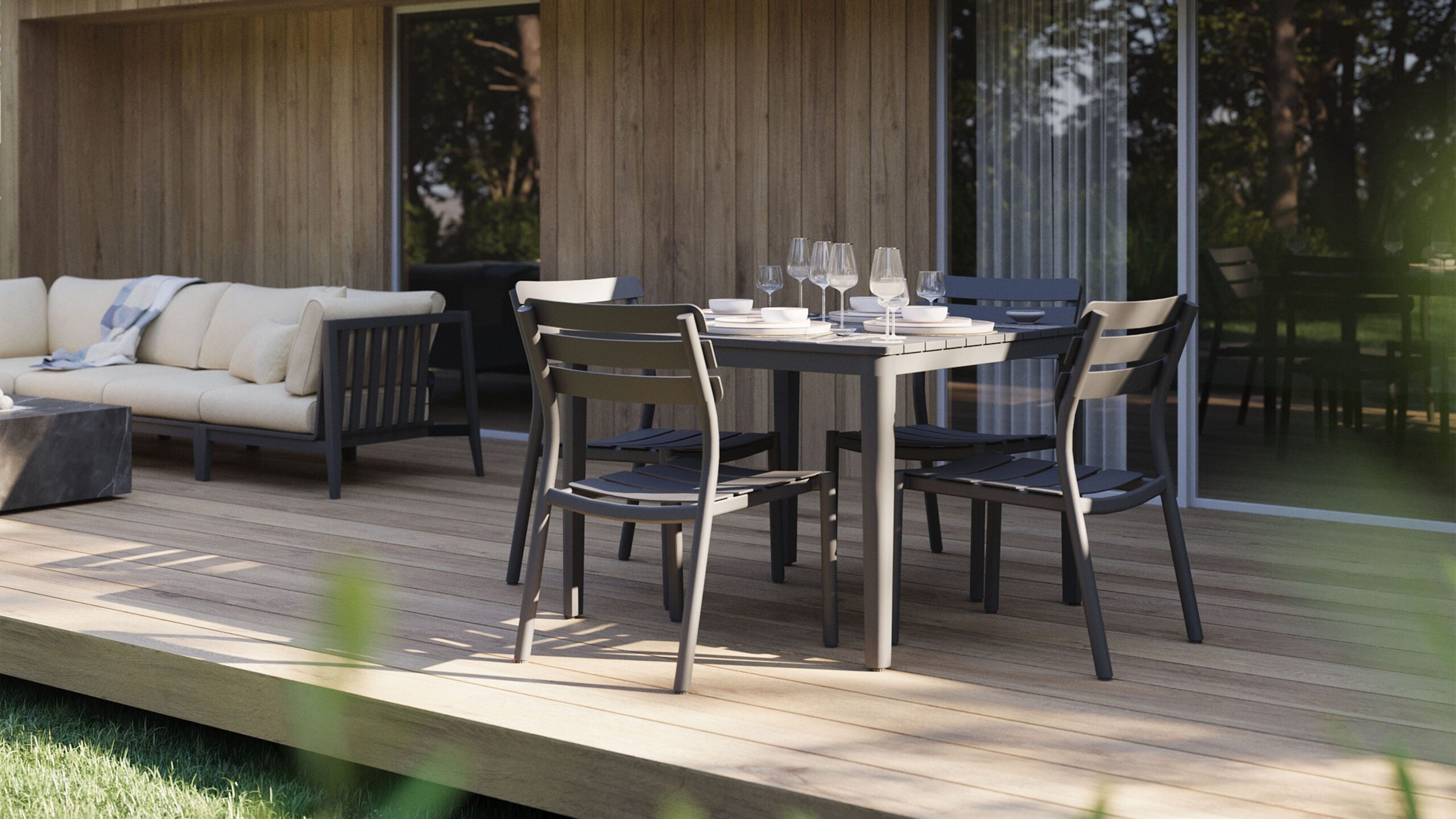 Aluminum Outdoor Square Dining Table - Image 2