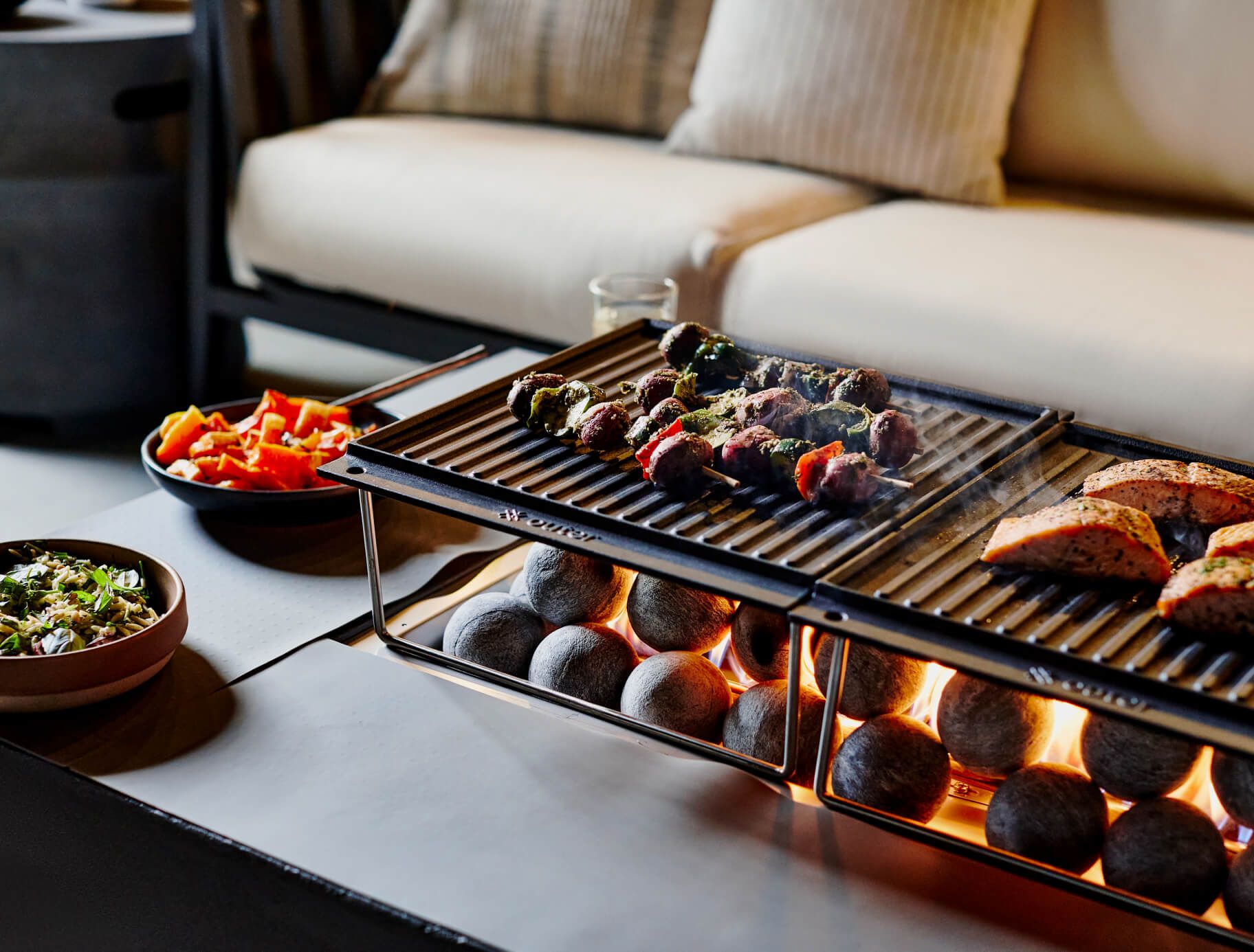 Concrete Fire Pit Table Cooking Set - Round - Image 5