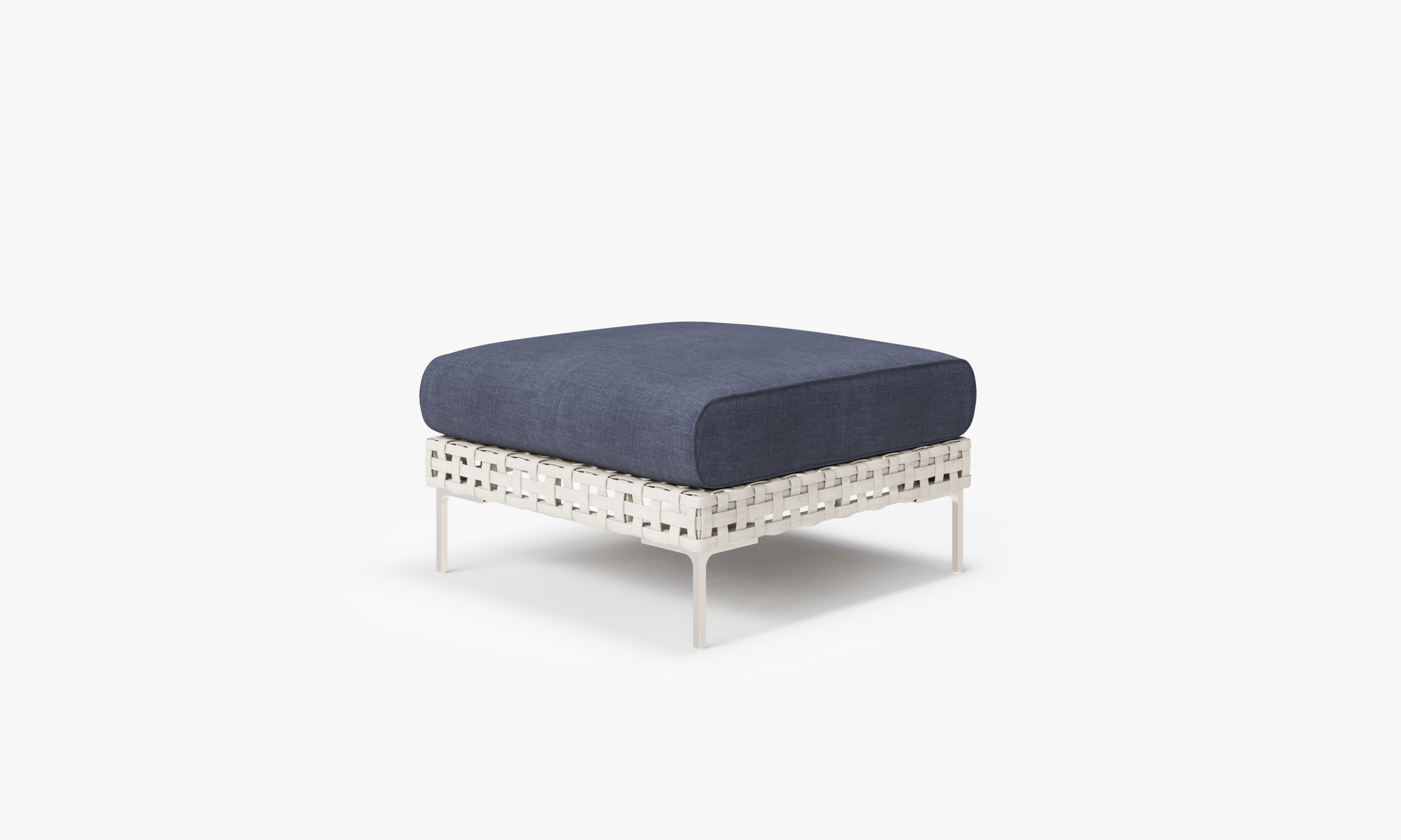Handwoven Open Weave Wicker Multifunctional Outdoor Ottoman - Image 5