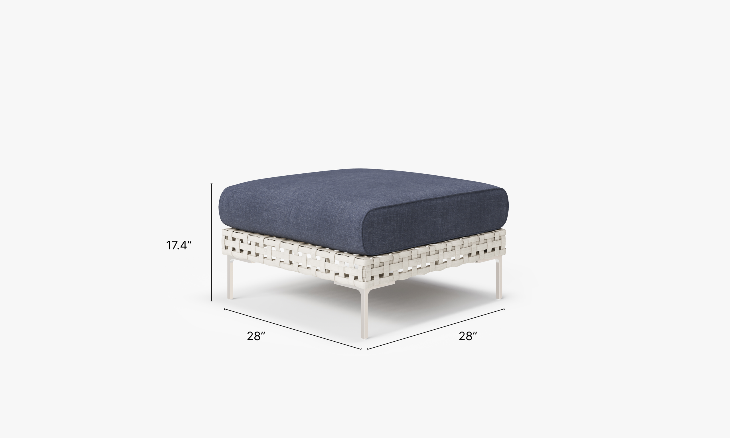 Handwoven Open Weave Wicker Multifunctional Outdoor Ottoman - Image 6
