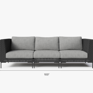 Alternative view of Black Wicker Outdoor Sofa - 3 Seat