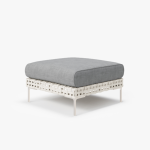 Handwoven Open Weave Wicker Multifunctional Outdoor Ottoman
