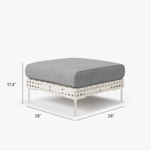 Alternative view of Handwoven Open Weave Wicker Multifunctional Outdoor Ottoman