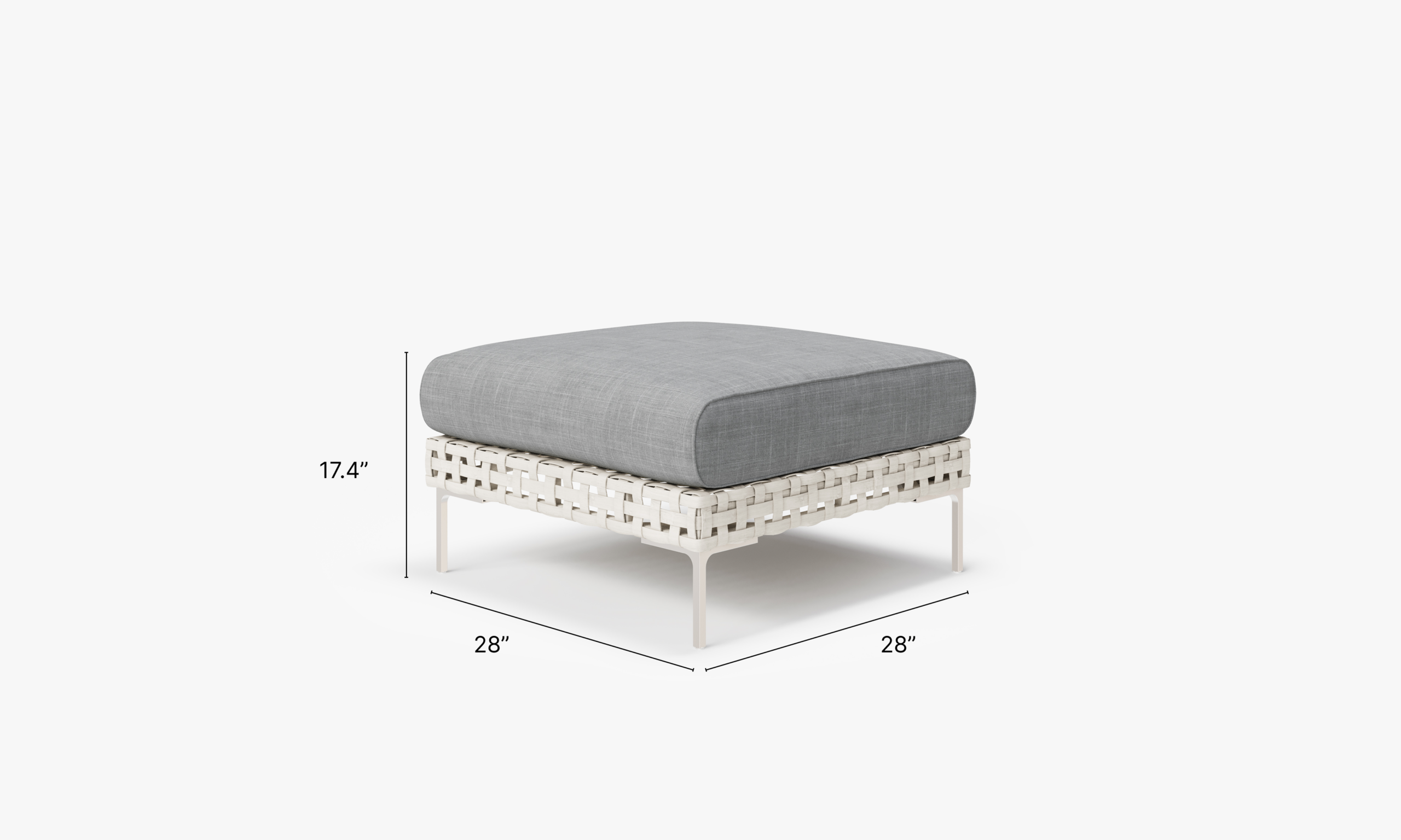 Handwoven Open Weave Wicker Multifunctional Outdoor Ottoman - Image 2