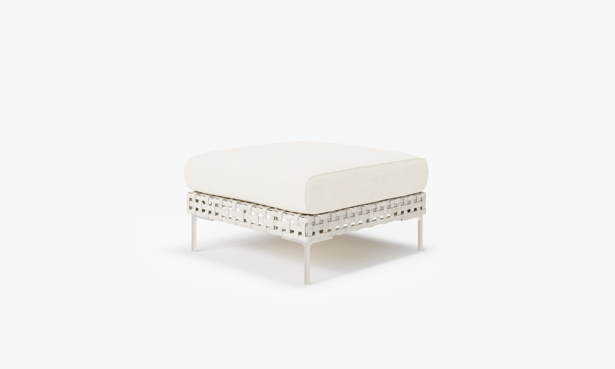 Handwoven Open Weave Wicker Multifunctional Outdoor Ottoman - Image 3