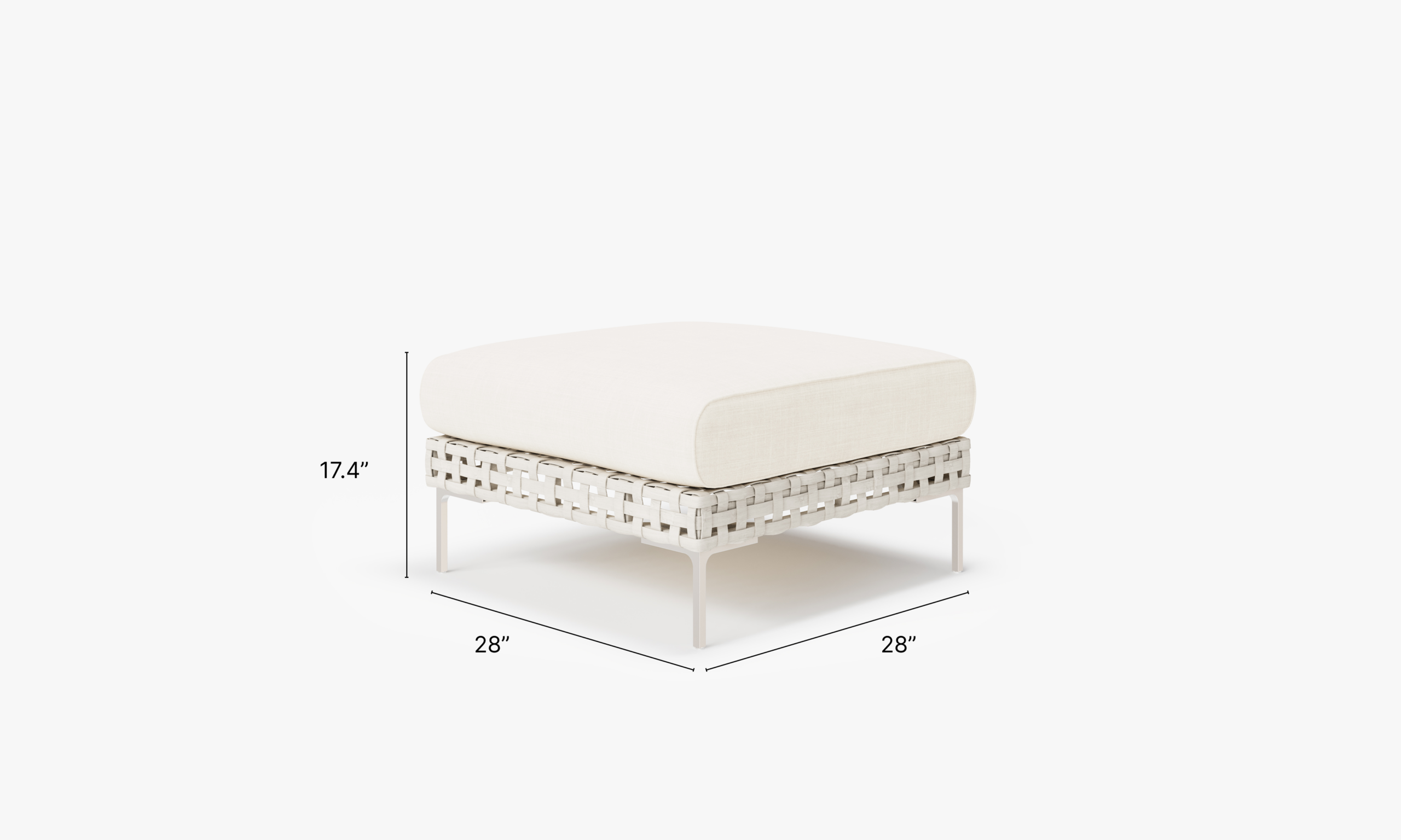 Handwoven Open Weave Wicker Multifunctional Outdoor Ottoman - Image 4