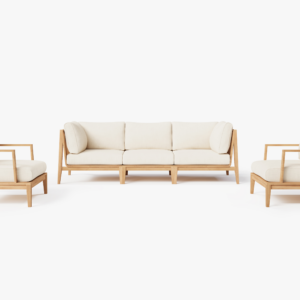 Teak Outdoor Sofa with Armchairs - 5 Seat