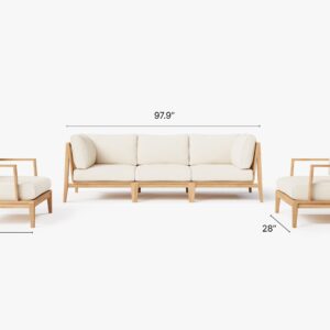 Alternative view of Teak Outdoor Sofa with Armchairs - 5 Seat