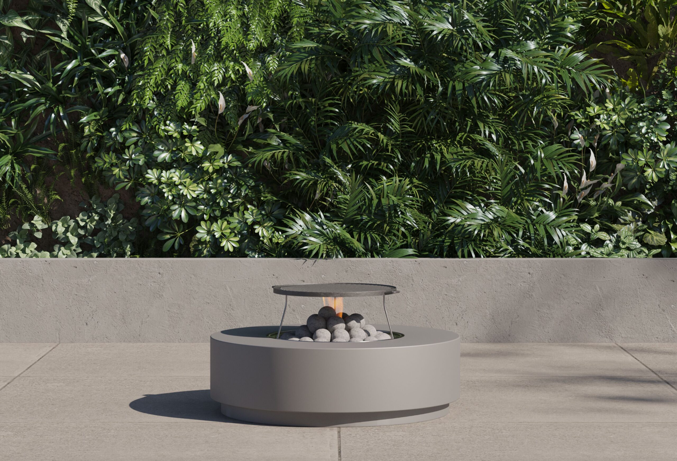 Concrete Fire Pit Table Cooking Set - Round - Image 2
