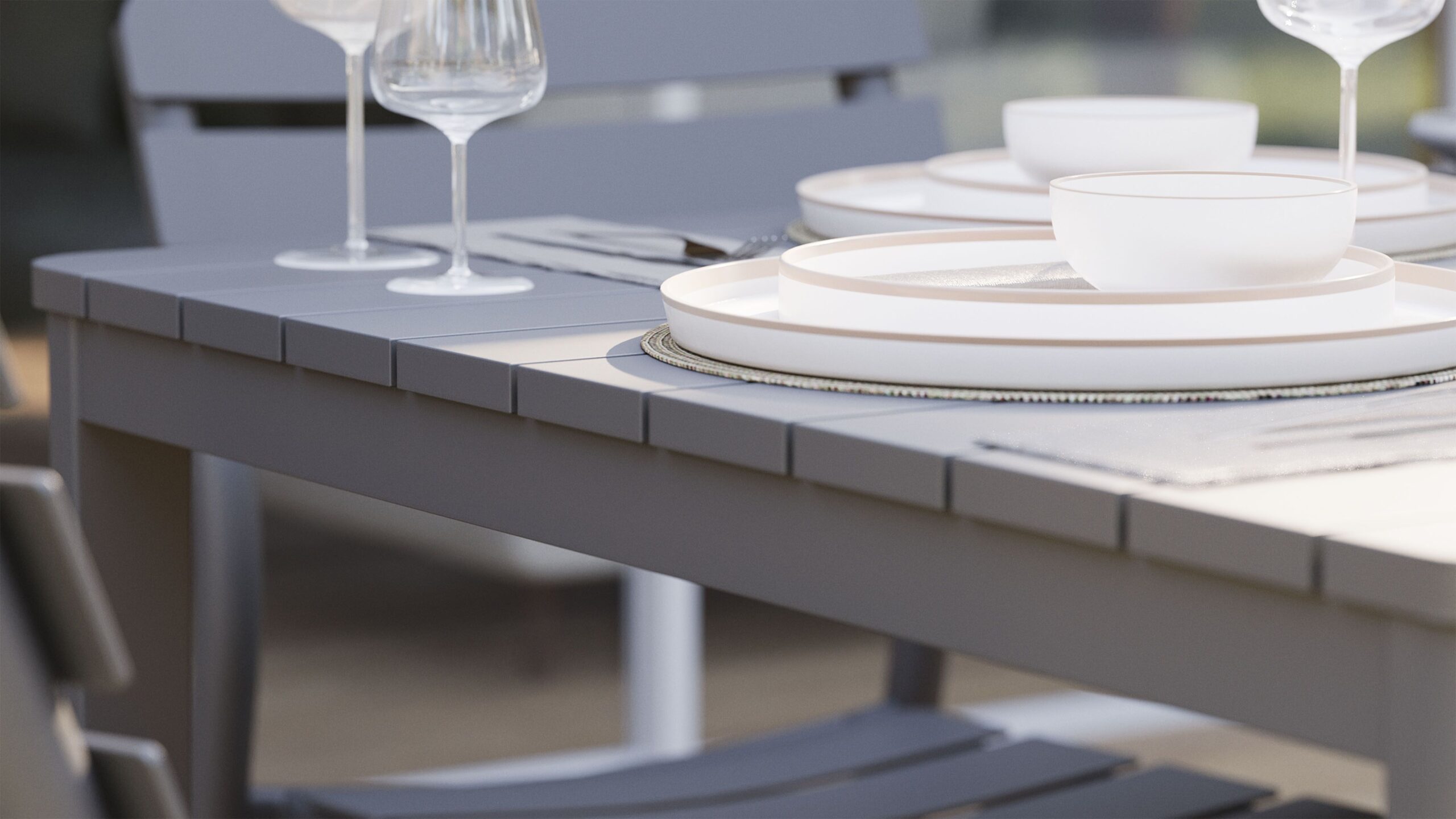 Aluminum Outdoor Square Dining Table - Image 4