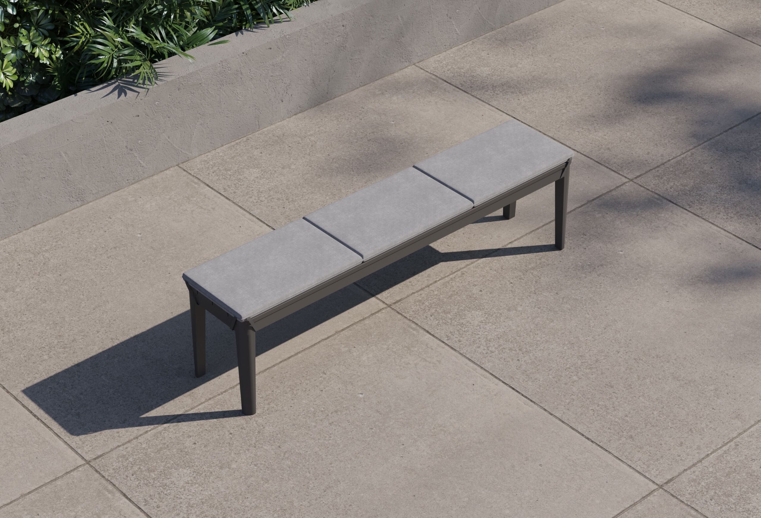 Aluminum Outdoor Rectangular Dining Table + 2 595 Armchairs + 3 595 Armless Chairs + Aluminum Dining Bench - Image 5