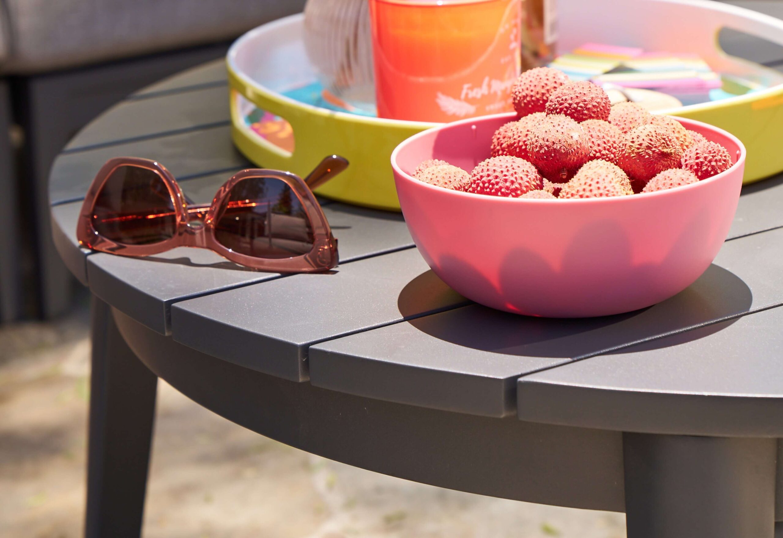 Aluminum Outdoor Coffee Table - Round - Image 3