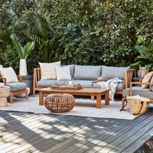 Alternative view of Teak Outdoor Coffee Table - Square Leg - Medium